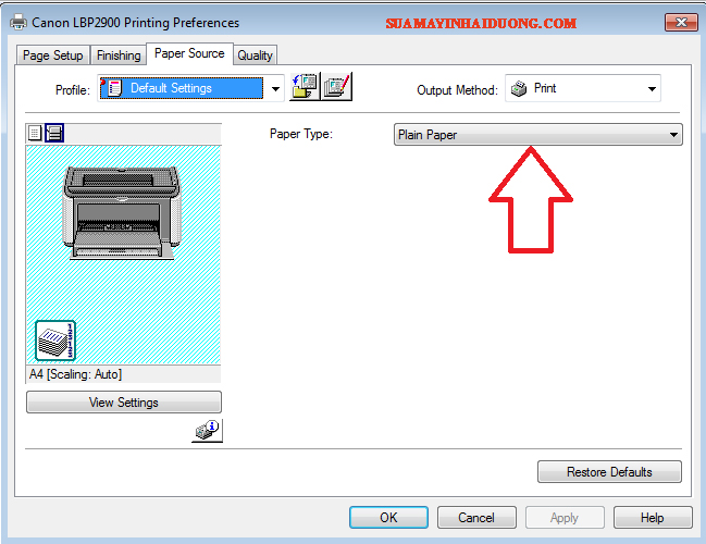 CÁCH SỬA MÁY IN CANON BỊ NHÒE MỰC, CÁCH CHỌN CHẾ ĐỘ IN GIẤY DẦY MÁY IN CANON
